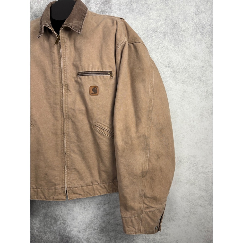 VTG Carhartt J97SDL Detroit Jacket Men's Tan Brown Blanket Lined Canvas Size XXL - Picture 4 of 14